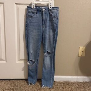 Abercrombie & Fitch Light Blue Distressed Skinny Jeans